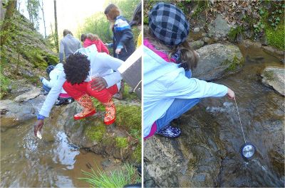 Temperaturmessung mit zwei verschiedenen Wasserthermometern © Wasserland Steiermark Temperaturmessung mit zwei verschiedenen Wasserthermometern