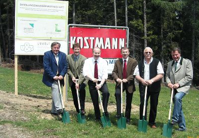 Vlnr.: Bgm. Josef Steinhöfer (Marktgemeinde Vorau), HR DI Johann Wiedner (A 19), LR Johann Seitinger, Bgm. Ing. Peter Uhl (Gemeinde Eichberg), Bgm. Alois Maierhofer (Gemeinde Riegersberg), Obm. Bgm. Josef Freiberger (Gemeinde Mönichwald bzw. WVH)