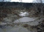 Sedimentationsbecken abgestuft aufgrund des großen Höhenunterschiedes