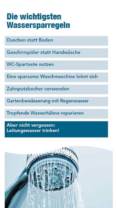 Tipps zum Wasser sparen © Land Steiermark Tipps zum Wasser sparen