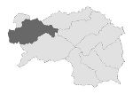 Übersichtskarte mit den 8 Prognoseregionen der Steiermark. Die Prognoseregion Ennstal ist grau hinterlegt.
